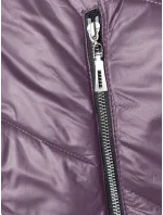 Fialová dámska bunda s ozdobnou kapucňou (B8215-71)