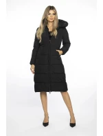 Dlouhá černá vypasovaná dámská zimní bunda model 21247555 - Ann Gissy