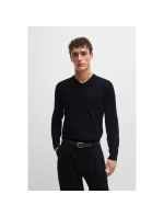 BOSS Pacello-L BLU Sveter s výstrihom do V (50506042-404)