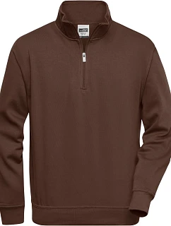 JN Pracovní mikina s 1/4 zipem 02.0 brown model 22529029 - Daiber