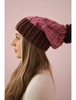 Milano fleecová čiapka K203 tmavo ružová+hnedá