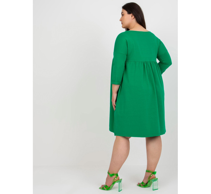 Zelené bavlnené šaty plus size