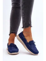 Dámské mokasíny s mašlí, tmavě modrá Reece
