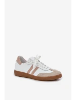 Dámske kožené čižmy N1068 white and beige - Zazoo