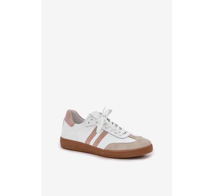 Dámske kožené čižmy N1068 white and beige - Zazoo