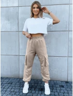 Dámske tepláky BAGGY beige FashionStreet UY1607