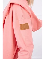 Dlhý kabát s kapucňou marhuľová