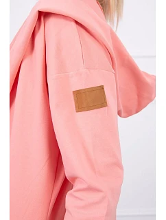 Dlhý kabát s kapucňou marhuľová