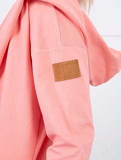 Dlhý kabát s kapucňou marhuľová