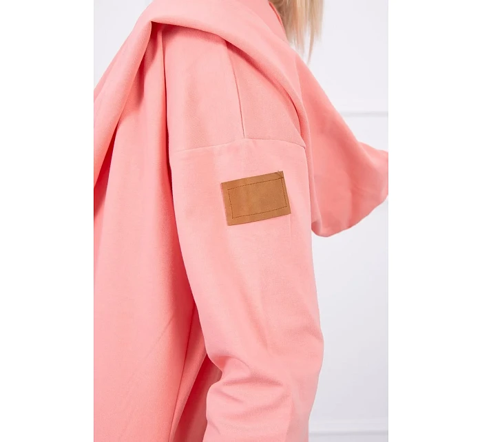 Dlhý kabát s kapucňou marhuľová