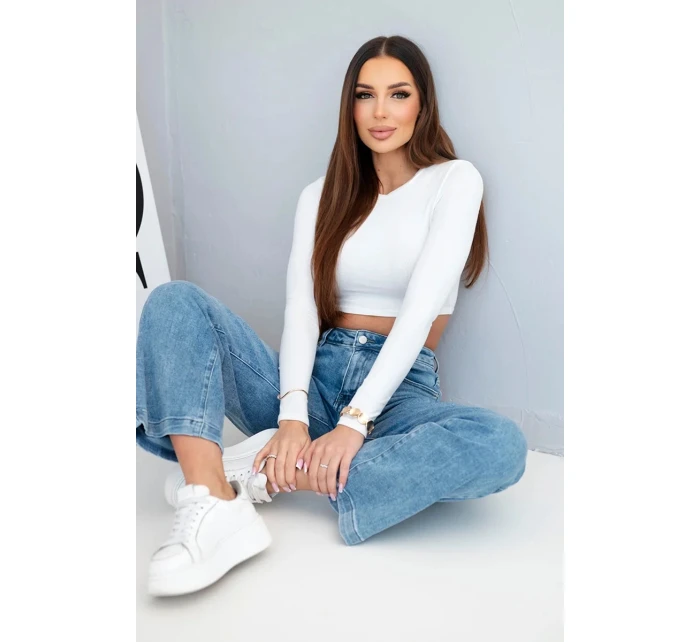 Dámske džínsy s vysokým pásom a širokými nohavicami