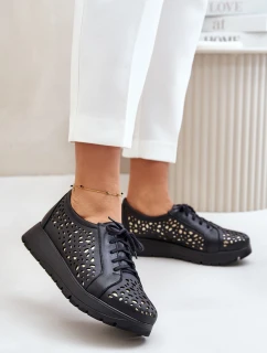 Kožené Polobotky Na Platformě S Černé model 21670952 - Zazoo