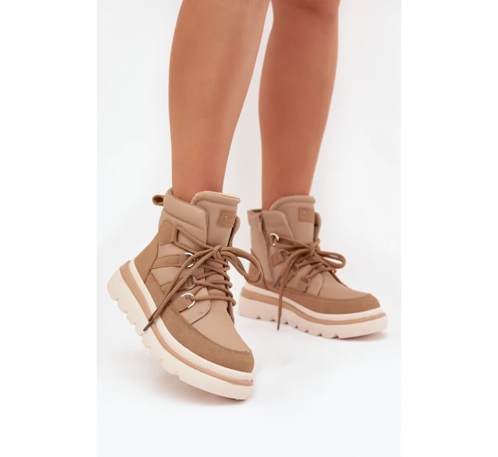 Dámské Botky Trapery Na Platformě Camel model 21705281 - Boto Dámské Botky Trapery Na Platformě Camel model 21705281 - Boto