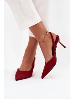 Szpilki Z Odkrytymi Piętami Bordowe Lenira