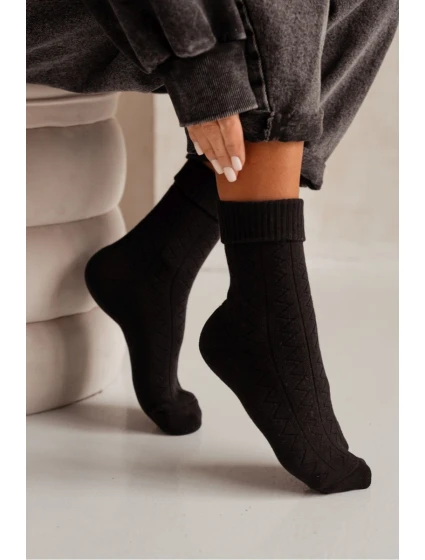 Dámské ponožky Frotte Zigzag Černé