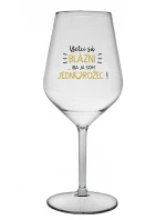 VŠETCI SÚ BLÁZNI...IBA JA SOM JEDNOROŽEC! - priehľadný nerozbitný pohár na víno 470 ml