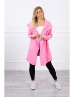 Voľná bunda s kapucňou ružová Voľná bunda s kapucňou ružová