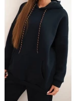 Dámská tepláková souprava zateplená z bavlny s kapucí model 21441634 - K-Fashion Dámská tepláková souprava zateplená z bavlny s kapucí model 21441634 - K-Fashion