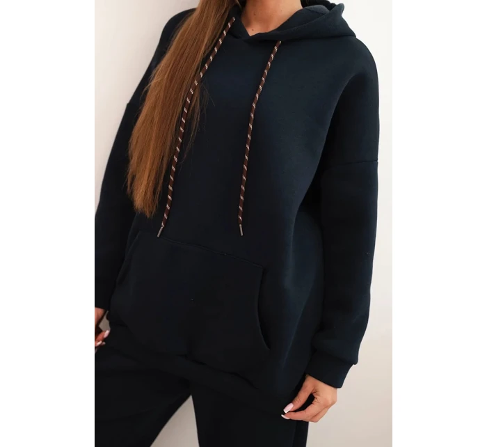 Dámská tepláková souprava zateplená z bavlny s kapucí model 21441634 - K-Fashion Dámská tepláková souprava zateplená z bavlny s kapucí model 21441634 - K-Fashion