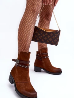 Ocieplane Botki Na Obcasie Camel Effie