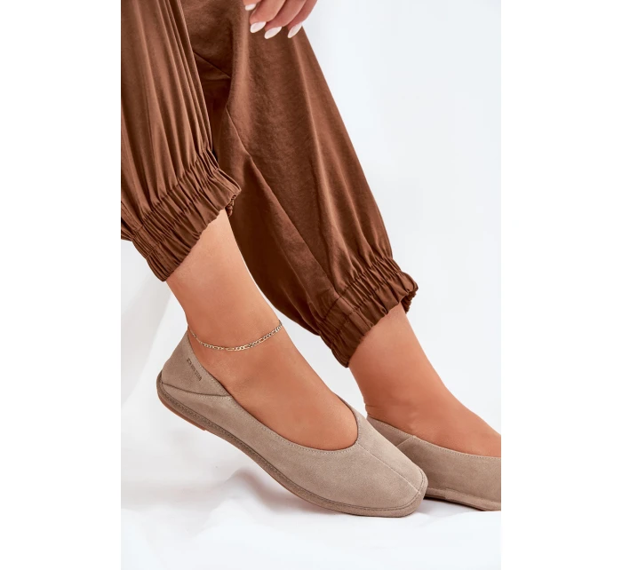 Semišové Dámské Baletky Big Star model 21690762 Béžové - Big Star Shoes