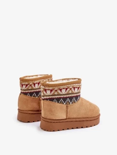 Detské snežnice so vzorom Zateplená kožušina Camel Mirirae