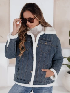 Dámská zimní džínová bunda s ovčí kůží modrá model 21991802 - FashionStreet