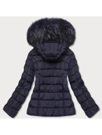 Dámska krátka zimná bunda tmavomodrá (YP-20091-55)