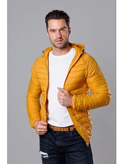 Pánská prošívaná bunda v barvě s kapucí model 18345094 - J.STYLE