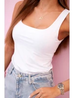 Dámska blúzka bez ramienok s výstrihom biela