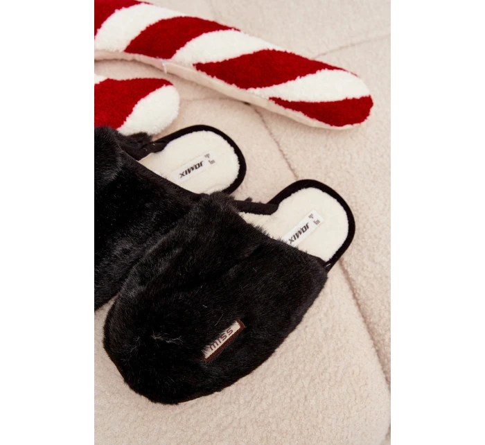 Kožešinové dámské pantofle černé Belinna