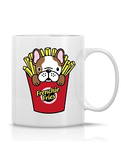 FRENCHIE FRIES – klasický biely keramický hrnček 300 ml