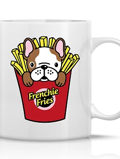 FRENCHIE FRIES – klasický biely keramický hrnček 300 ml