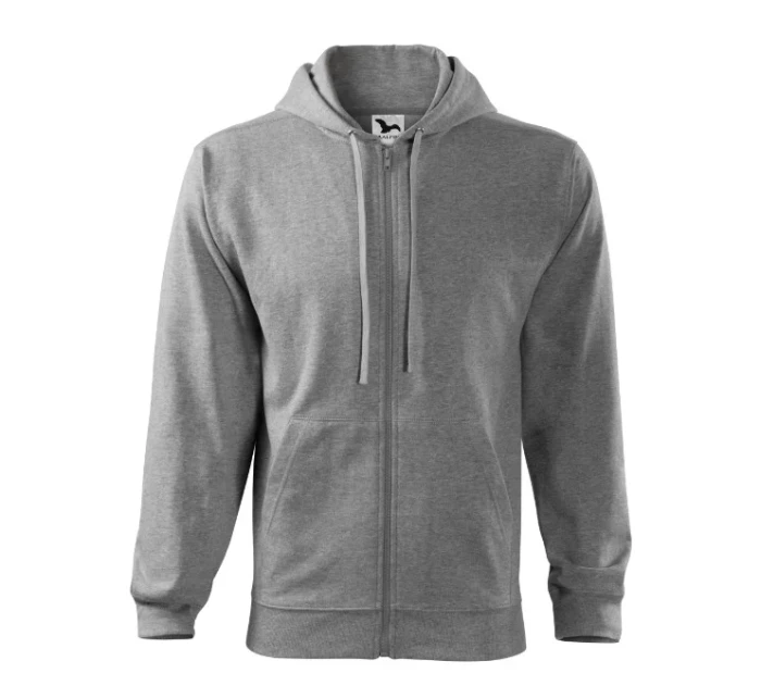 Trendy mikina na zips pánska tmavosivá zvýrazňuje