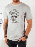 Pánské šedé tričko s potiskem Dstreet model 21973638 - FashionStreet