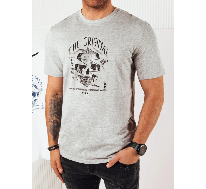 Pánské šedé tričko s potiskem Dstreet model 21973638 - FashionStreet