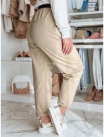 Dámské kalhoty chinos s páskem latte Dstreet model 21986257 - FashionStreet