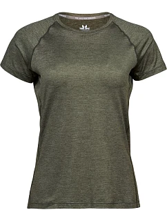 Tee Jays TJ 7021 Dámske športové tričko CoolDry 18.7021 olivovo melírované