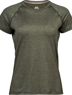 Tee Jays TJ 7021 Dámske športové tričko CoolDry 18.7021 olivovo melírované