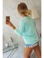 Halenka s potiskem model 18744162 mint - K-Fashion Halenka s potiskem model 18744162 mint - K-Fashion