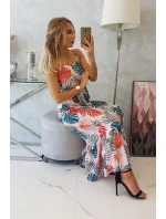 Šaty s motívom listov púdrovo ružovej Šaty s motívom listov púdrovo ružovej