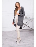 Zateplená mikina so zipsom na chrbte grafitová