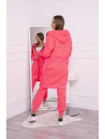 Zateplená sada s dlhou mikinou ružová neónová