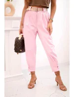 Kalhoty Summer Punto se zapínáním na nohavice bonbónově růžová