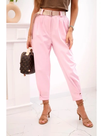 Kalhoty Summer Punto se zapínáním na nohavice bonbónově růžová