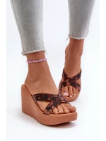 Klapki Damskie Na Koturnie 83520 Ipanema High Fashion Slide Fem Brązowe