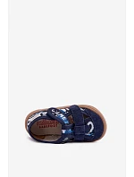 Dětské barefoot pantofle Milami tmavě modré s míčky