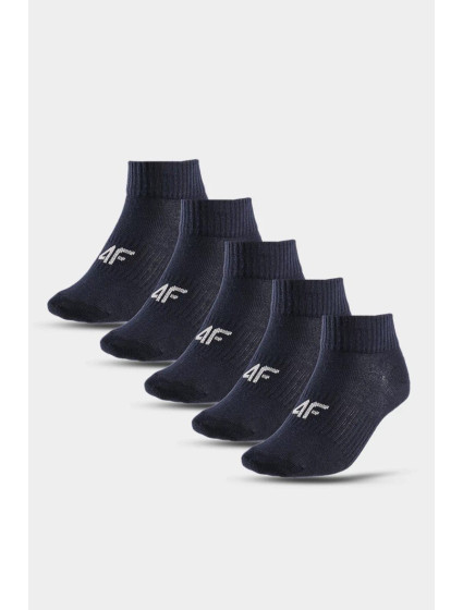 Chlapčenské ponožky 4F s vysokým členkom 5-PACK tmavomodré