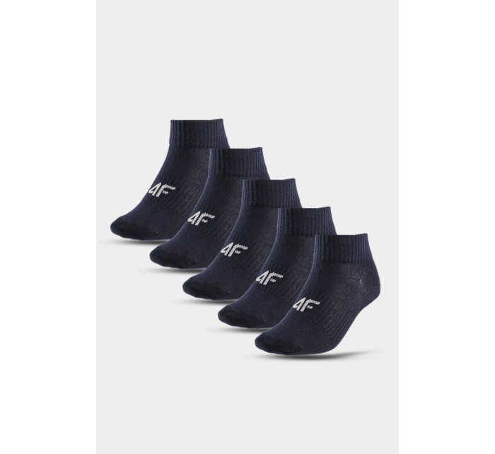 Chlapčenské ponožky 4F s vysokým členkom 5-PACK tmavomodré