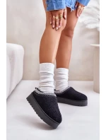 Dámske snehule na platforme s výšivkou Black Tirissa Dámske snehule na platforme s výšivkou Black Tirissa